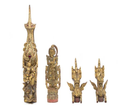 *A Group of Four Glass Inset Burmese