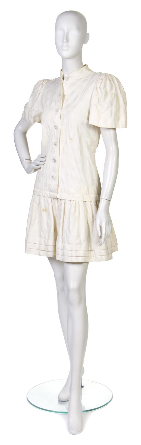 * A Pauline Trigere Girls Cream Cotton