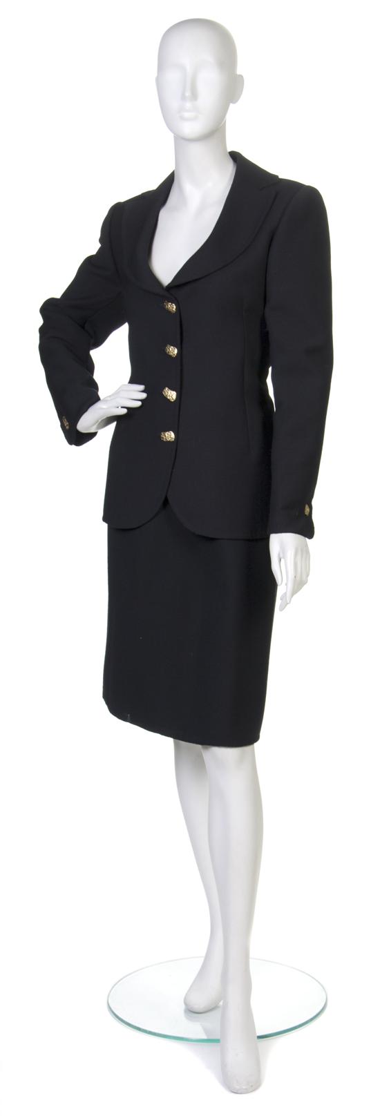 * A Pauline Trigere Black Wool