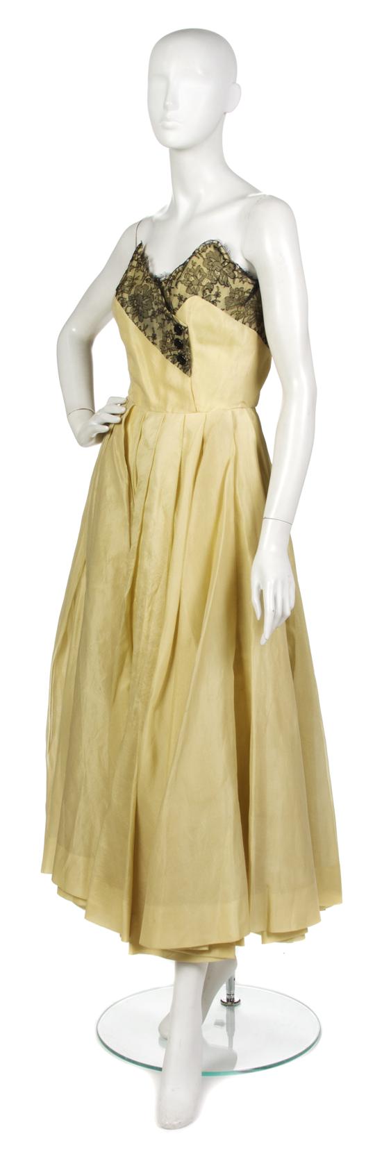 A Jacques Fath Yellow Organza and 155a0a
