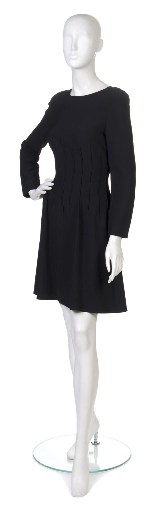 A Givenchy Black Jersey Dress pleated