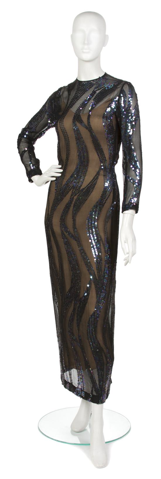 A Halston Sequin Evening Gown iridescent 155a5d
