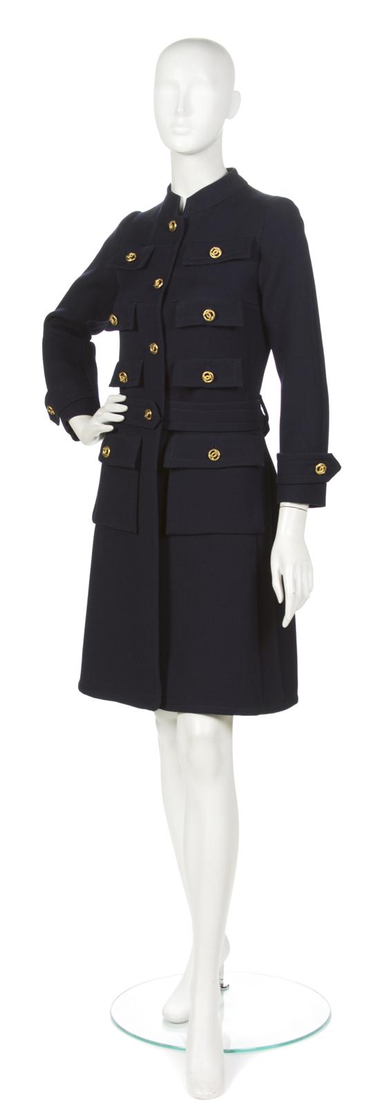 A Chanel Couture Navy Wool Coat 155a7e