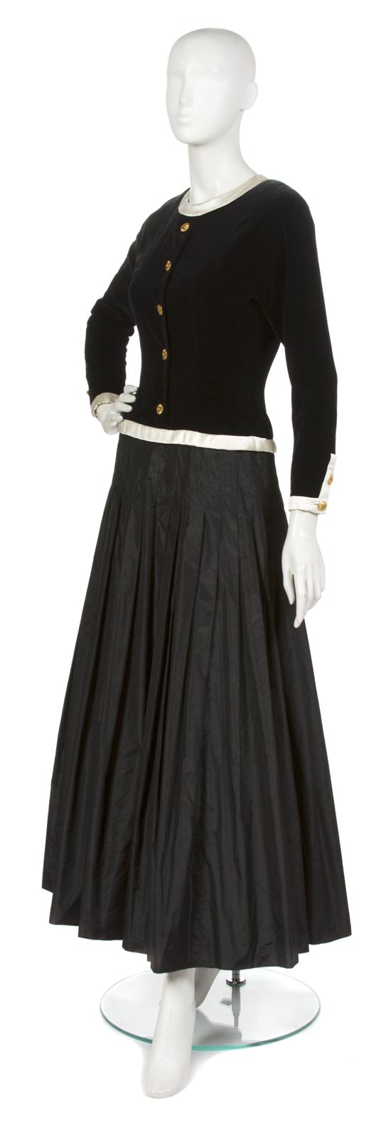A Chanel Black Velvet Evening Gown 155a90