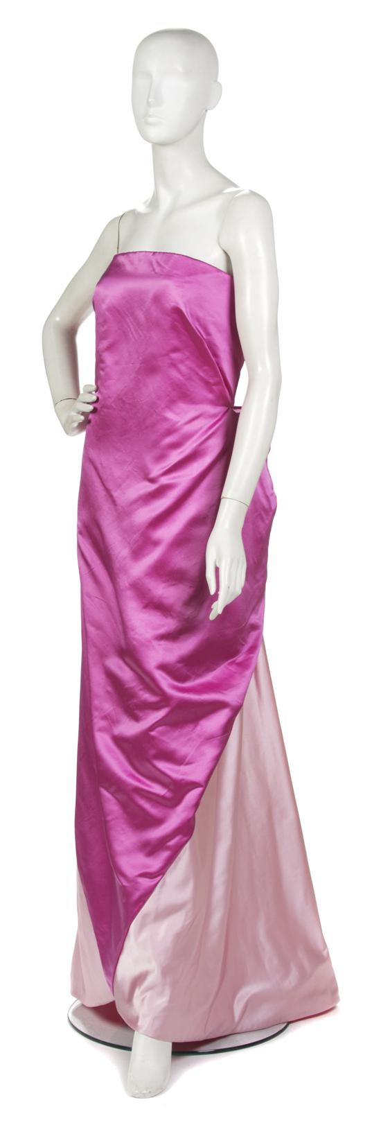 A Bill Blass Pink Satin Color Block