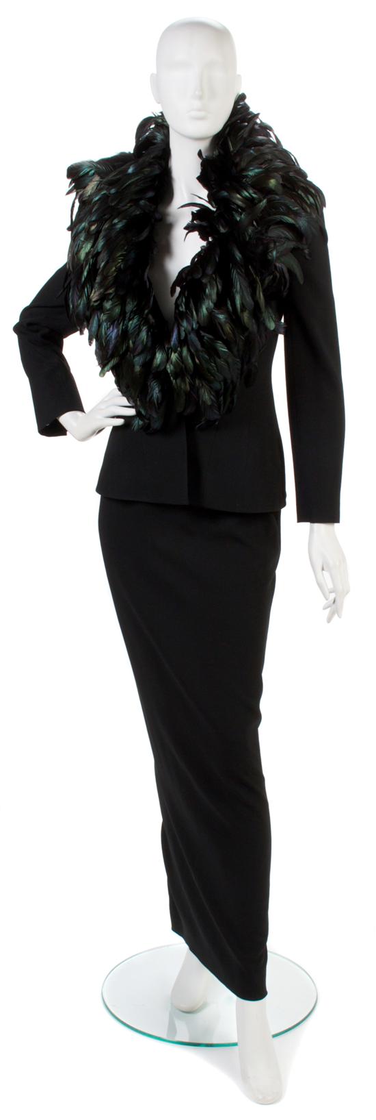 A Celine Black Wool Crepe Evening Suit