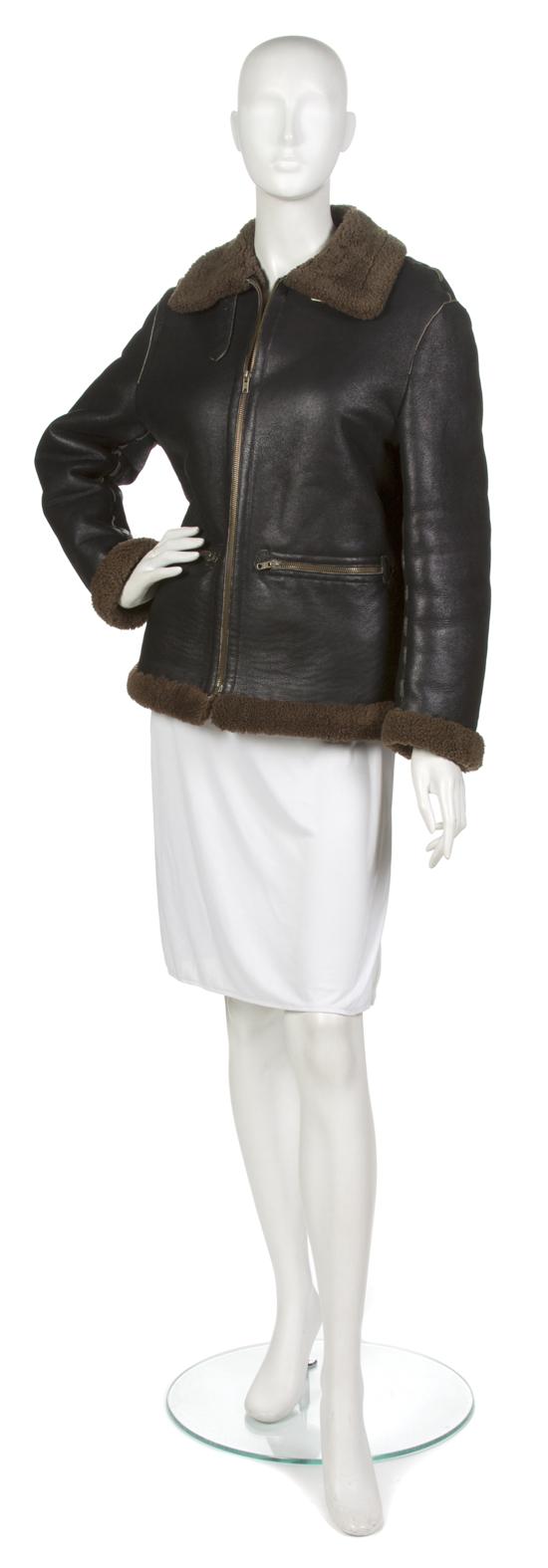 An Alaia Brown Leather Jacket lined