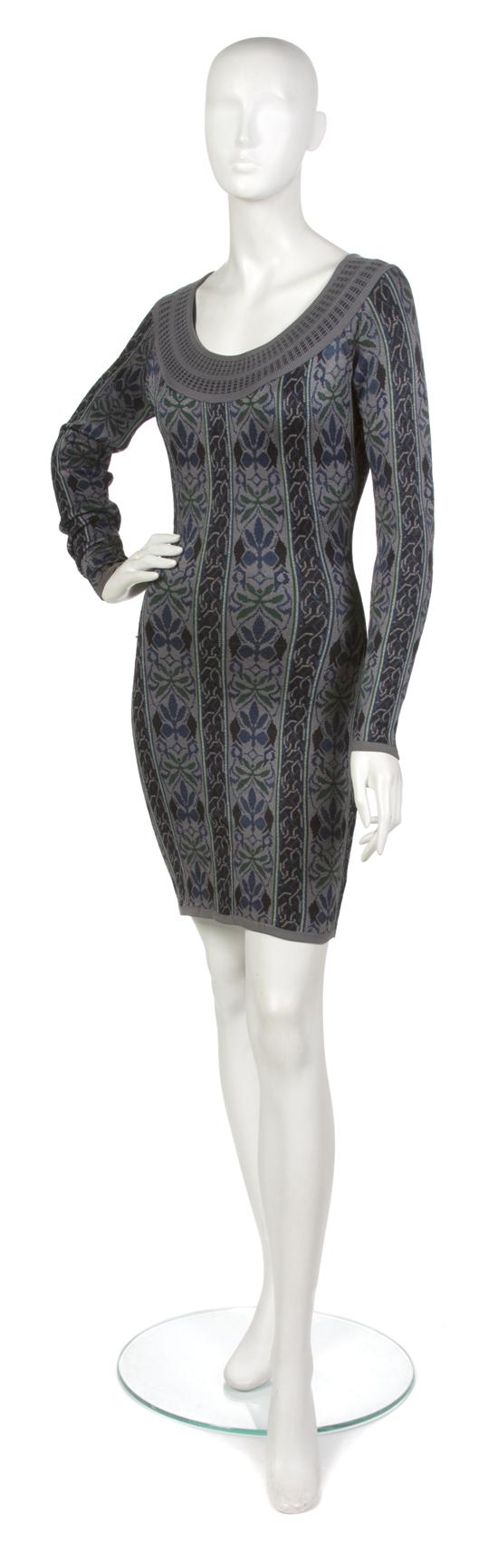 An Alaia Gray Tribal Print Mini 155ac1