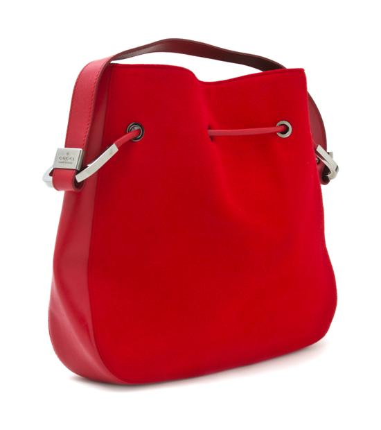 A Gucci Red Hobo Bag red leather 155b00