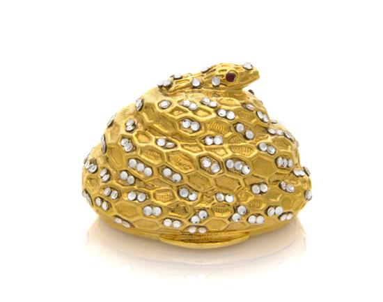 A Judith Leiber Goldtone and Silver
