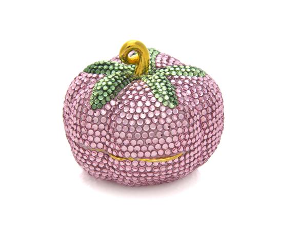 A Judith Leiber Pink and Green Crystal