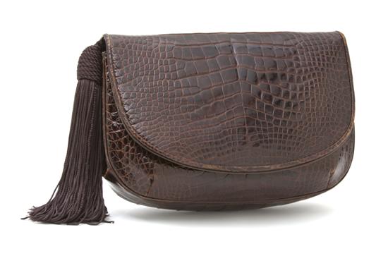 A Judith Leiber Brown Alligator