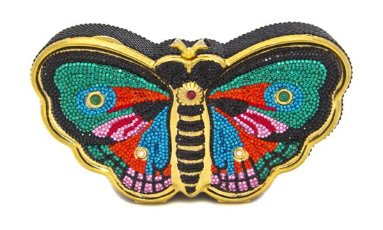 A Judith Leiber Multicolor Crystal Butterfly