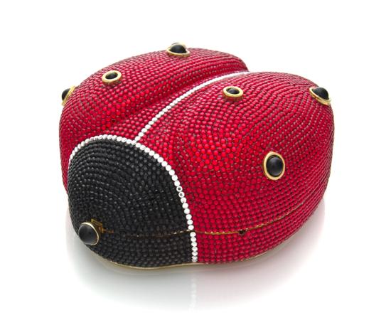 A Judith Leiber Red and Black Crystal