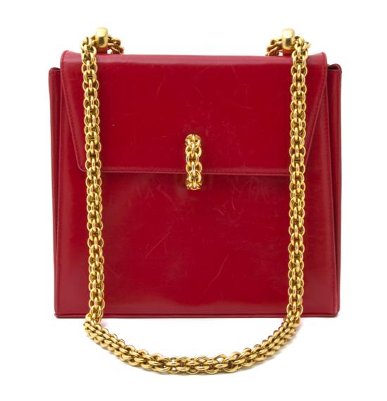 A Paloma Picasso Red Leather Bag