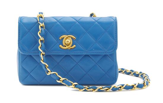 A Chanel Turquoise Quilted Leather 155b88