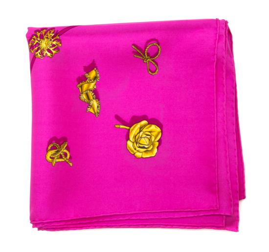 An Hermes Silk Scarf in a Clips  155ba7