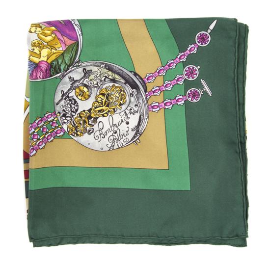 An Hermes Silk Scarf in a Je compte 155baf