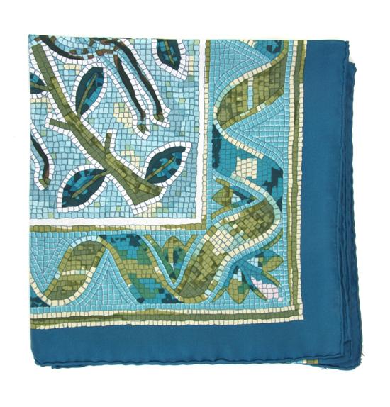 An Hermes Silk Scarf in a mosaic motif.