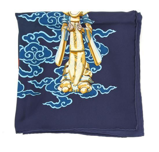 An Hermes Silk Scarf in a Galop 155bc4