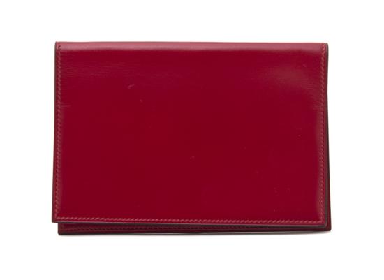 An Hermes Red Leather Agenda Cover.