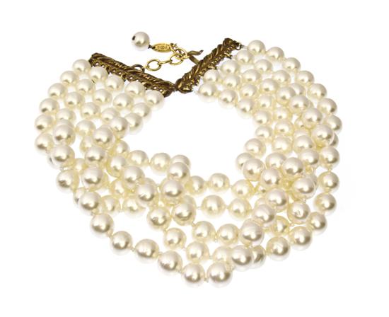 A Chanel Multistrand Pearl Necklace 155bf5