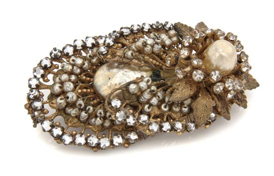 A Miriam Haskell Faux Pearl Brooch.