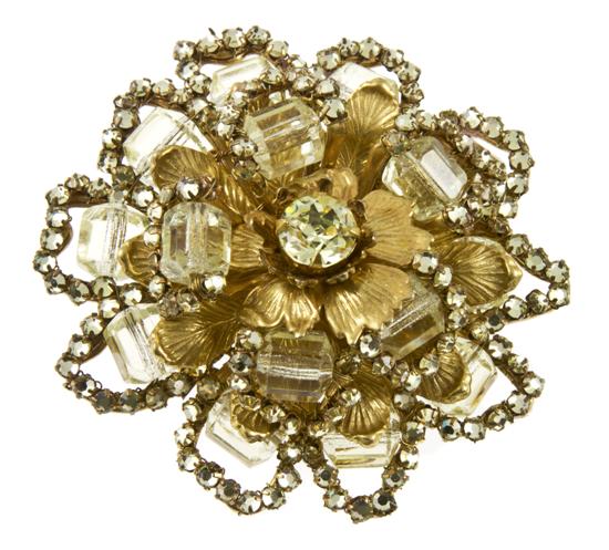 A Miriam Haskell Green Crystal Floral