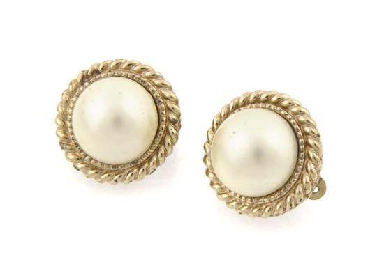 A Pair of Ciner Goldtone and Faux