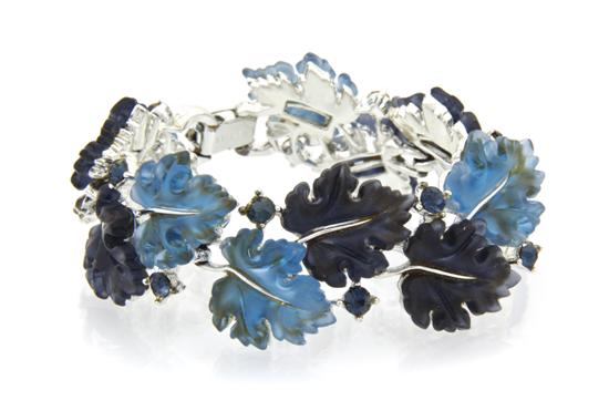 A Lisner Blue Resin and Rhinestone 155c28