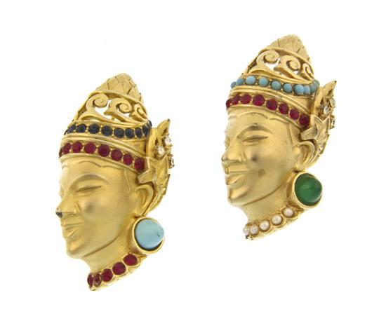 A Pair of Boucher Goddess Brooches one