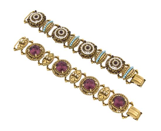 A Pair of Goldtone and Gemstone 155c39