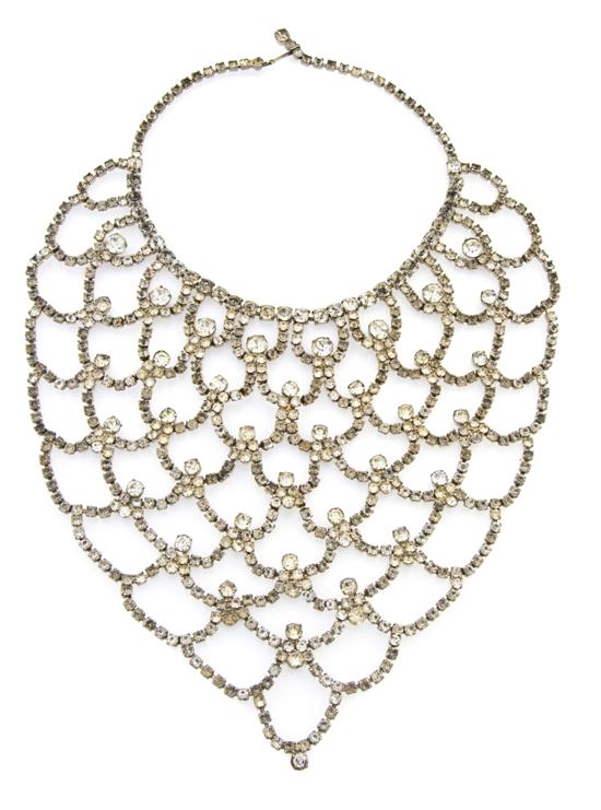 A Rhinestone Glamour Bib Necklace