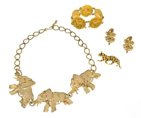 A Group of Goldtone Jewelry consisting