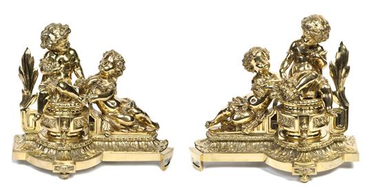 *A Pair of Gilt Bronze Figural