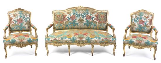 A Louis XV Style Giltwood Parlor