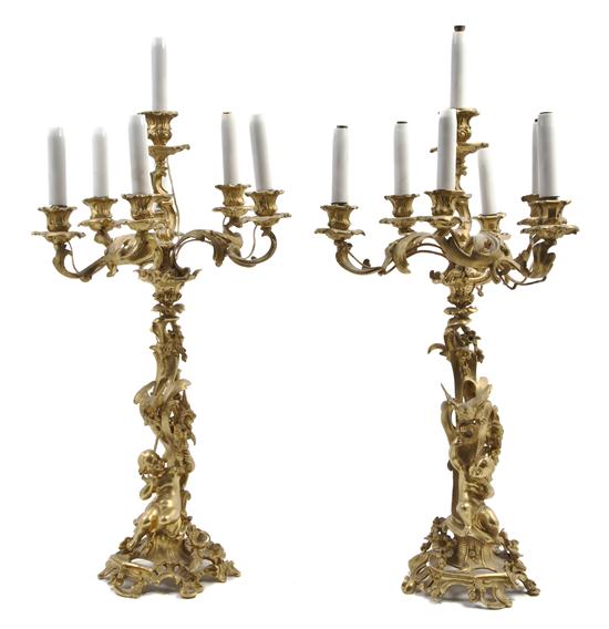 *A Pair of Louis XV Style Gilt