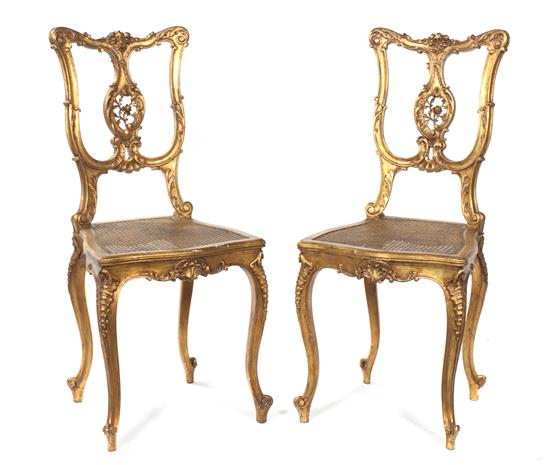 A Pair of Louis XV Style Giltwood