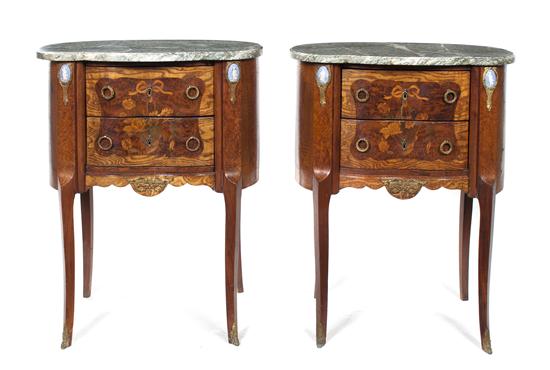 A Pair of Louis XV Style Marquetry 155c77