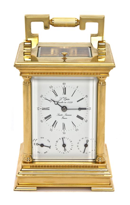 A French Brass Carriage Clock L'Epee