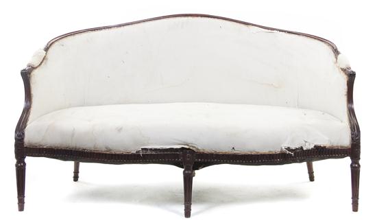 A Louis XVI Carved Settee the upholstered 155c96
