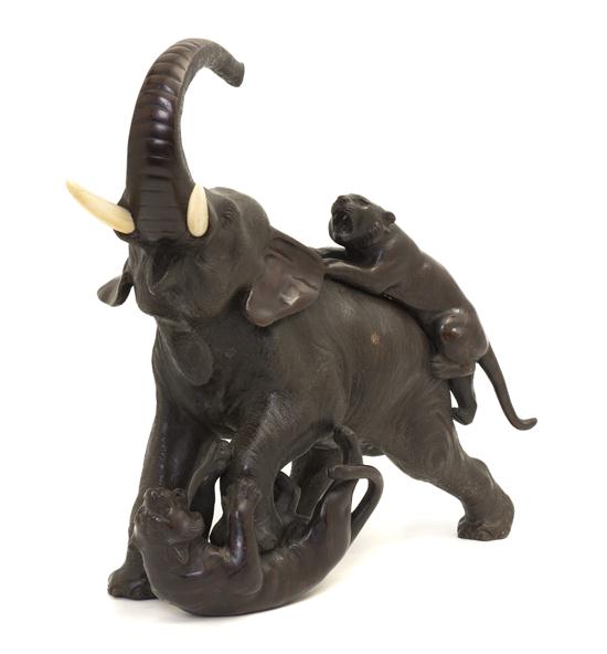 A Japanese Bronze Model of an Elephant 1535bb