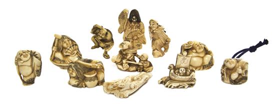 A Group of Eleven Ivory Netsuke