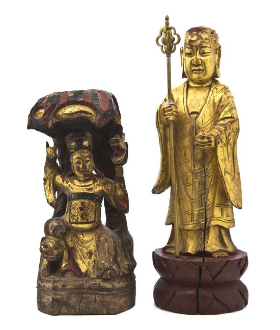 Two Chinese Lacquered and Gilt 1535d1
