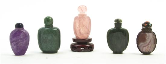 *A Group of Five Snuff Bottles