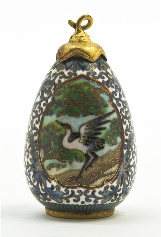 *A Cloisonne Snuff Bottle of ovoid