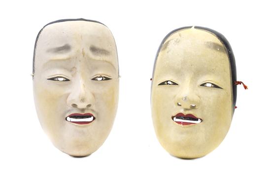 *Two Japanese Noh Theater Masks one