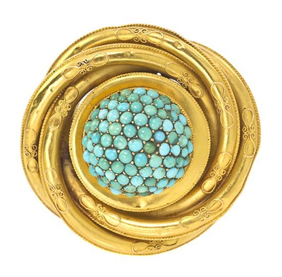  A Victorian Yellow Gold and Turquoise 1536ac