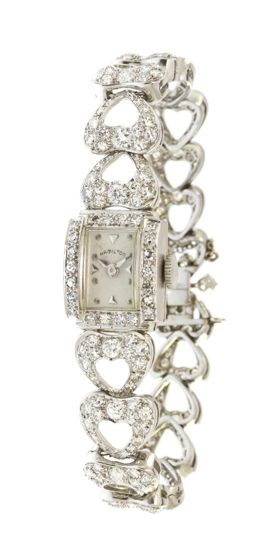  A Platinum and Diamond Wristwatch 1536f5