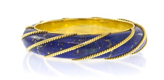 An 18 Karat Yellow Gold and Lapis 1536f1